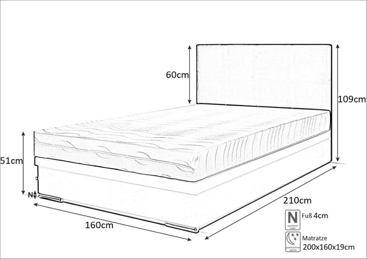 BOXBETT Sizilien 160x200 cm mit Bettkasten, blau - Blau, Kunststoff (160/200cm) - Margaret Hadas24