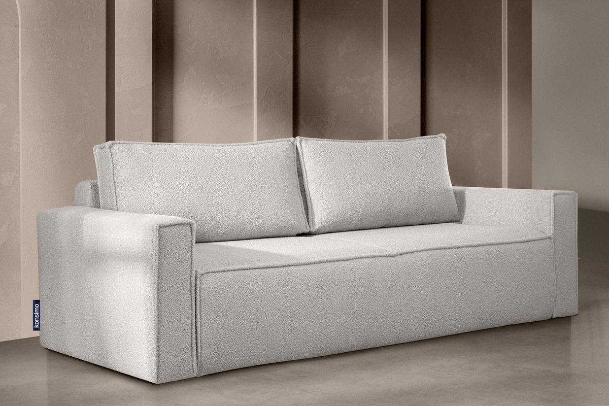 3-SITZER-SOFA NAPI II mit Schlaffunktion, weiß - Weiß, Textil (228/89/101cm) - KONSIMO®