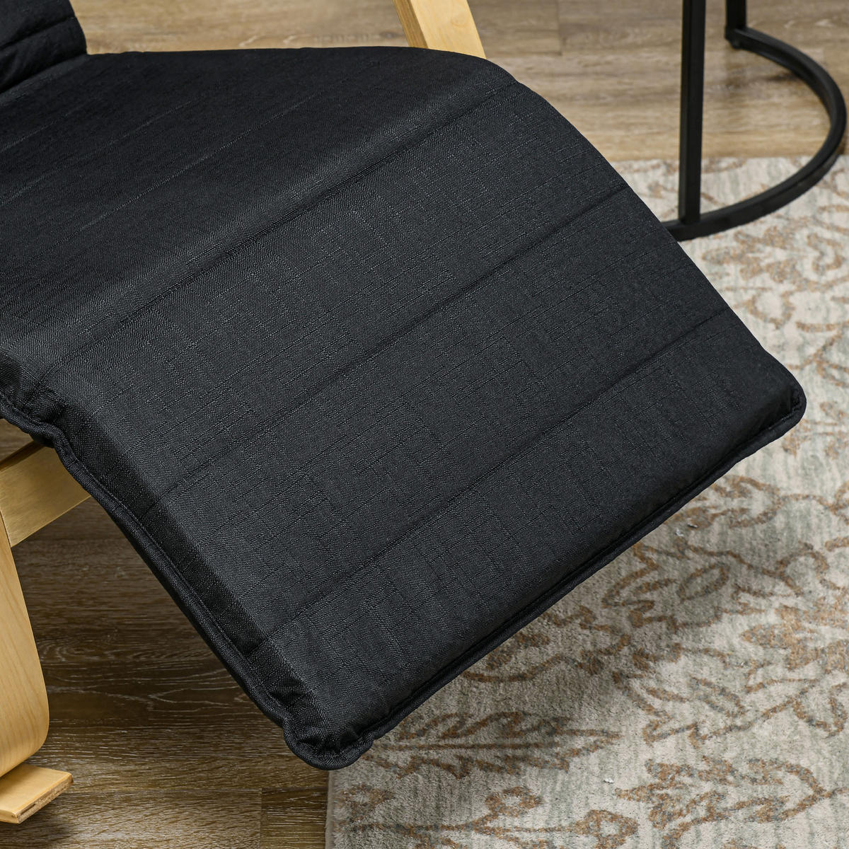 SCHAUKELSTUHL DE-17383 Schwarz - Schwarz, Holz (110/91/67cm) - ComfortXL