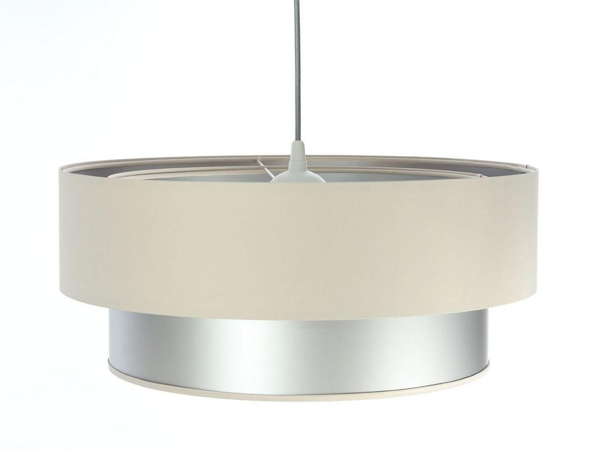 HÄNGELEUCHTE Silber 60/20 cm - Beige/Silberfarben, Kunststoff (60/1/20cm) - ONZENO