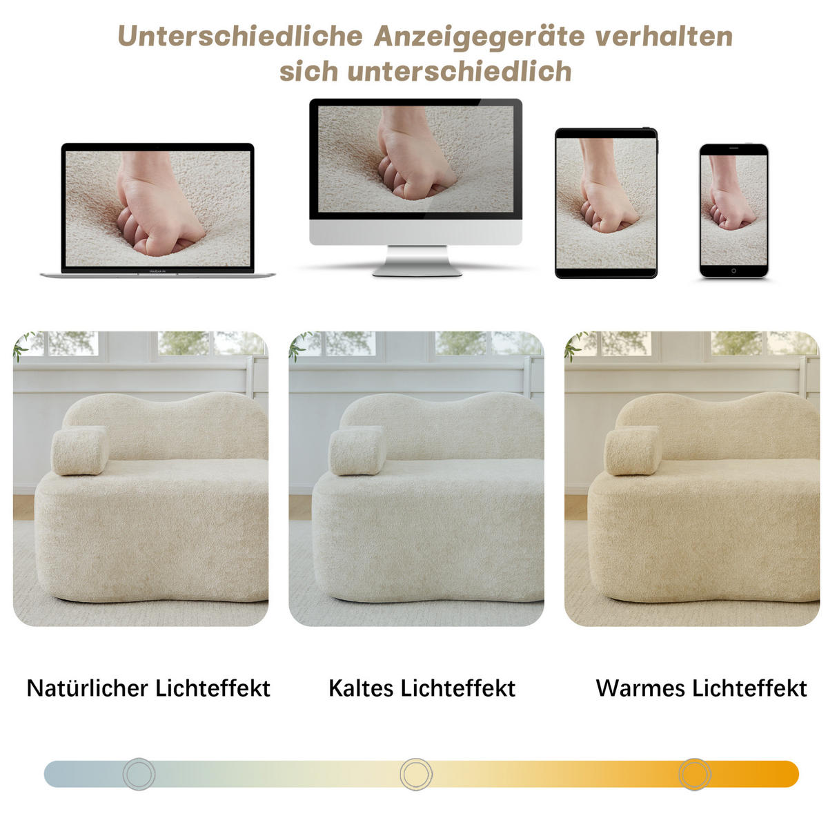 3-SITZER Sofa mit tiefer Sitzfläche, Wellenform und Samtbezug, Beige - Beige, Textil (288/70/98cm) - Redom