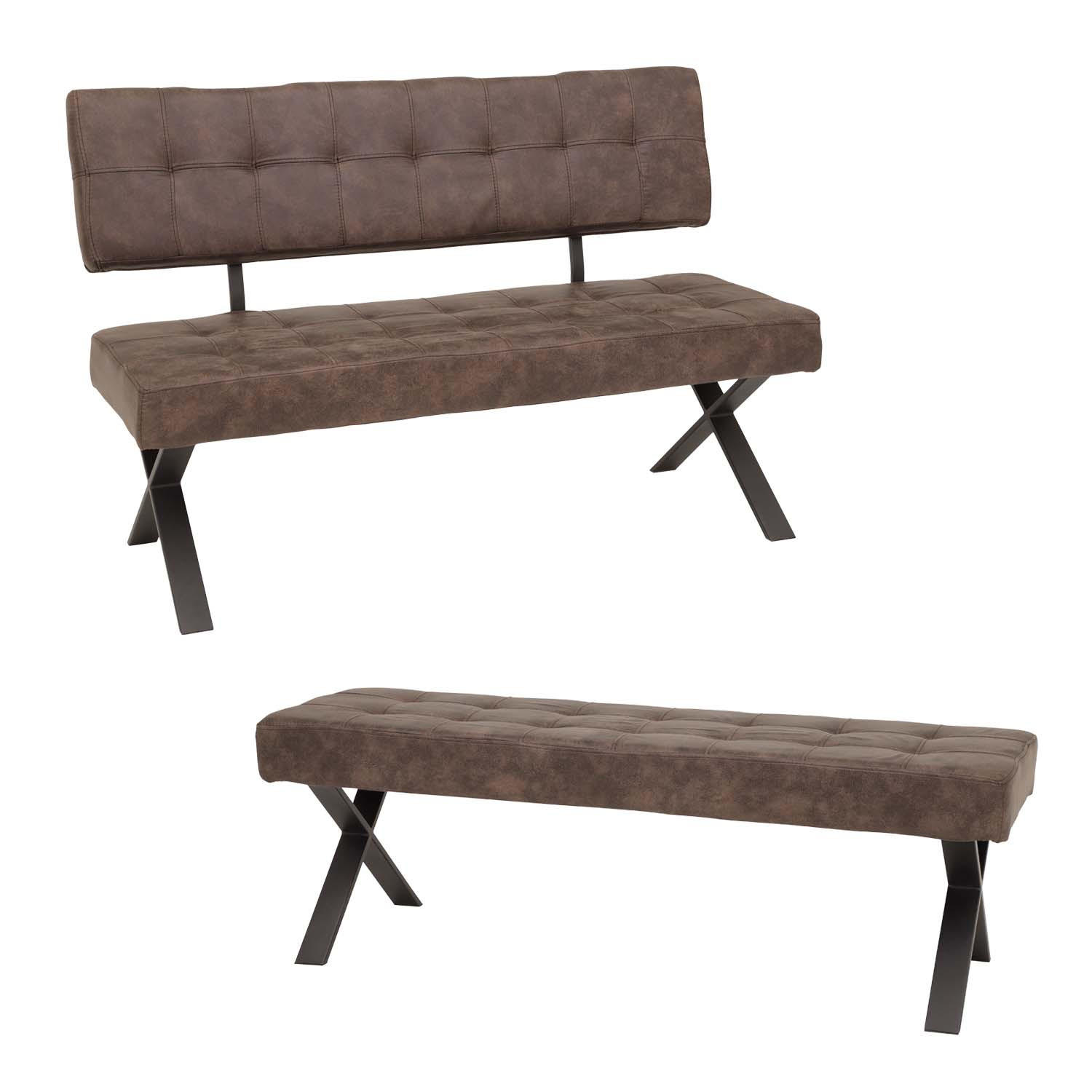 SITZBANK-SET Donna - Vintage Braun - Anthrazit/Braun, Textil/Metall (140/93/61cm) - Hela Vertriebs GmbH