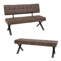 SITZBANK-SET Donna - Vintage Braun - Anthrazit/Braun, Textil/Metall (140/93/61cm) - Hela Vertriebs GmbH
