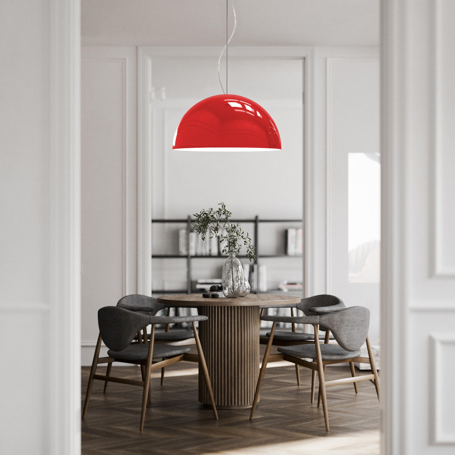 HÄNGELEUCHTE - Rot, Metall (60/60/30cm) - Lumicom