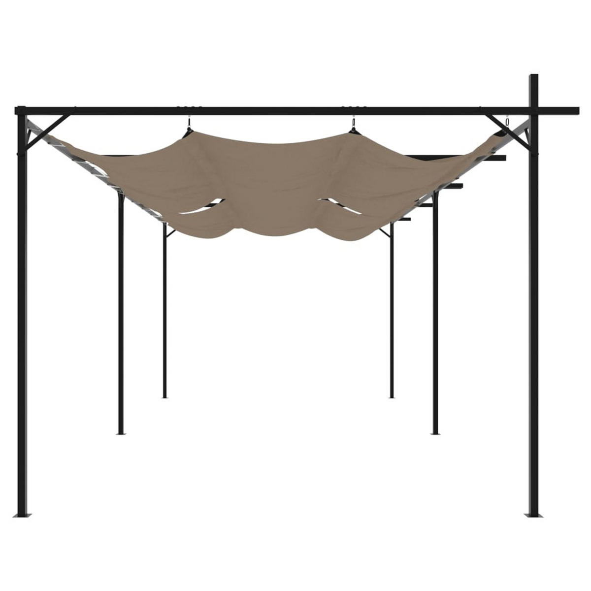 TERRASEENÜBERDACHUNG mit Schiebedach OLIMP Taupe 589x292x230 cm - Taupe, Metall (589/230/292cm) - DELUKE