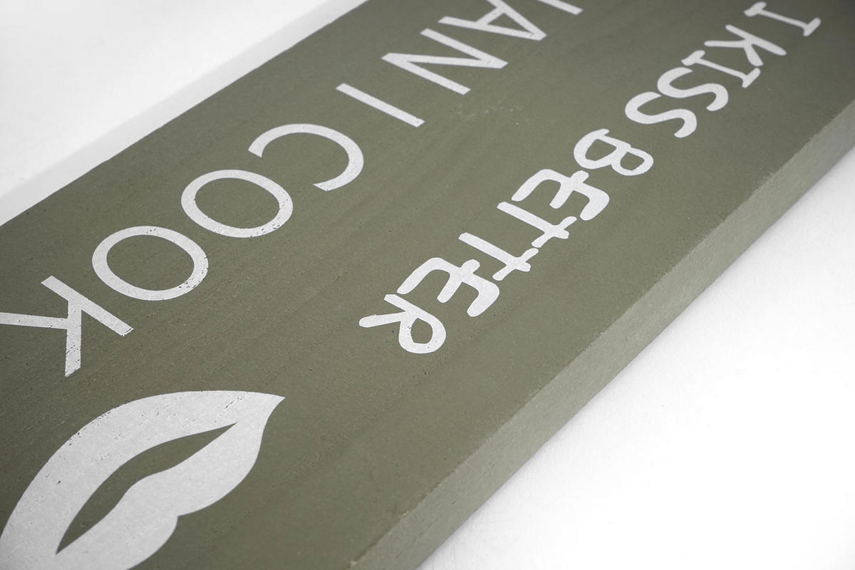 WANDSCHILD LIPS SHABBY-LOOK Grün - Grün, Holz (40/15/2cm) - MCW