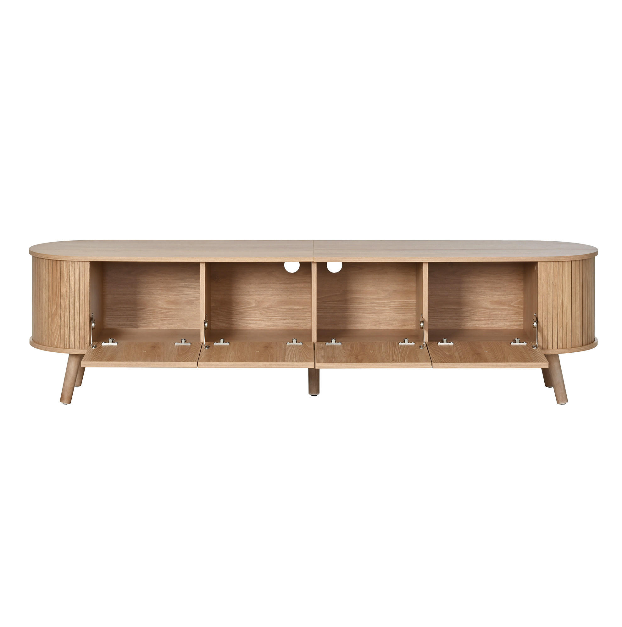 LOWBOARD 180/38/47 cm aus MDF und Holzwerkstoff mit Klapptüren Eichenfarben - Braun, Holzwerkstoff (180/47/38cm) - Modenvie