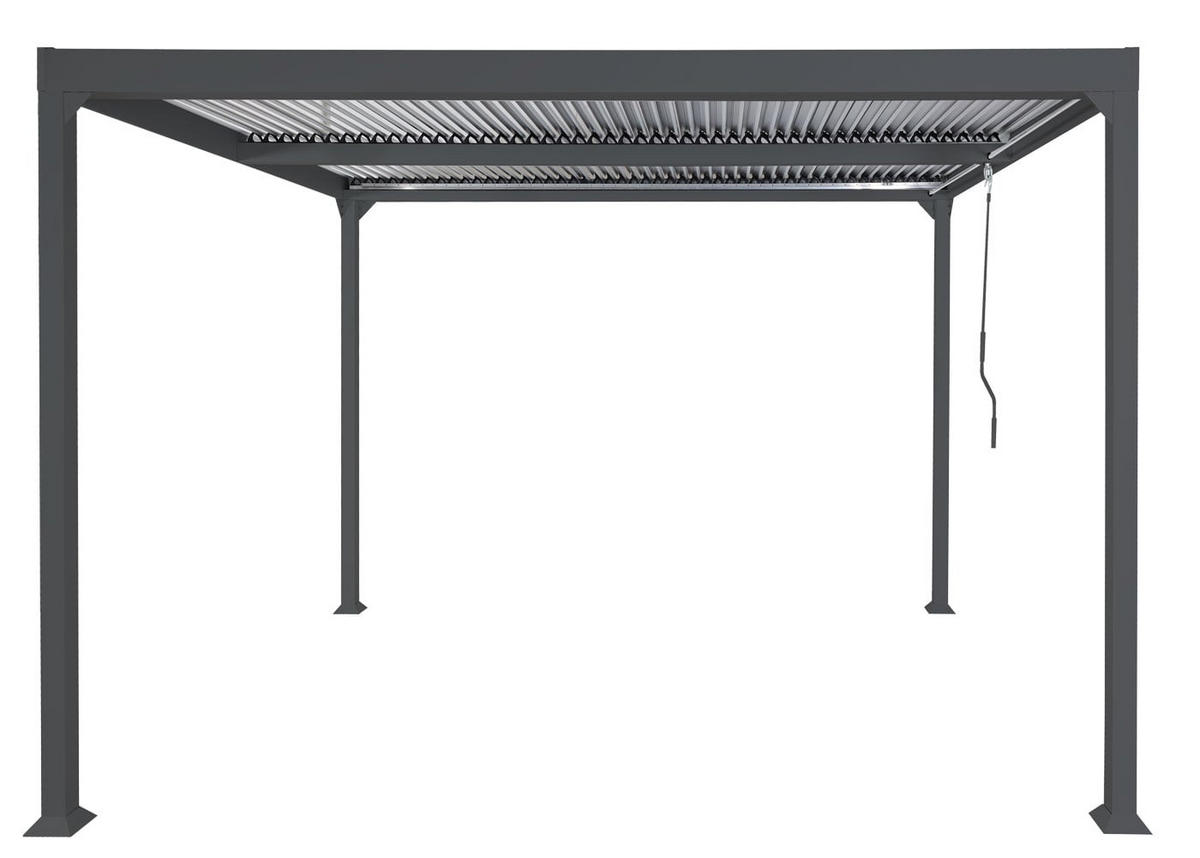 PERGOLA Alu 224x370x300cm Anthrazit - Anthrazit, Metall (370/224/300cm) - BERLINLODGE