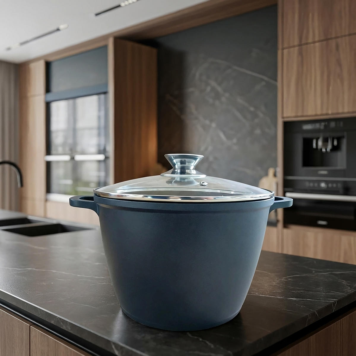 SUPPENTOPF - Schwarz, Glas/Metall (28/28/20cm) - Relaxdays