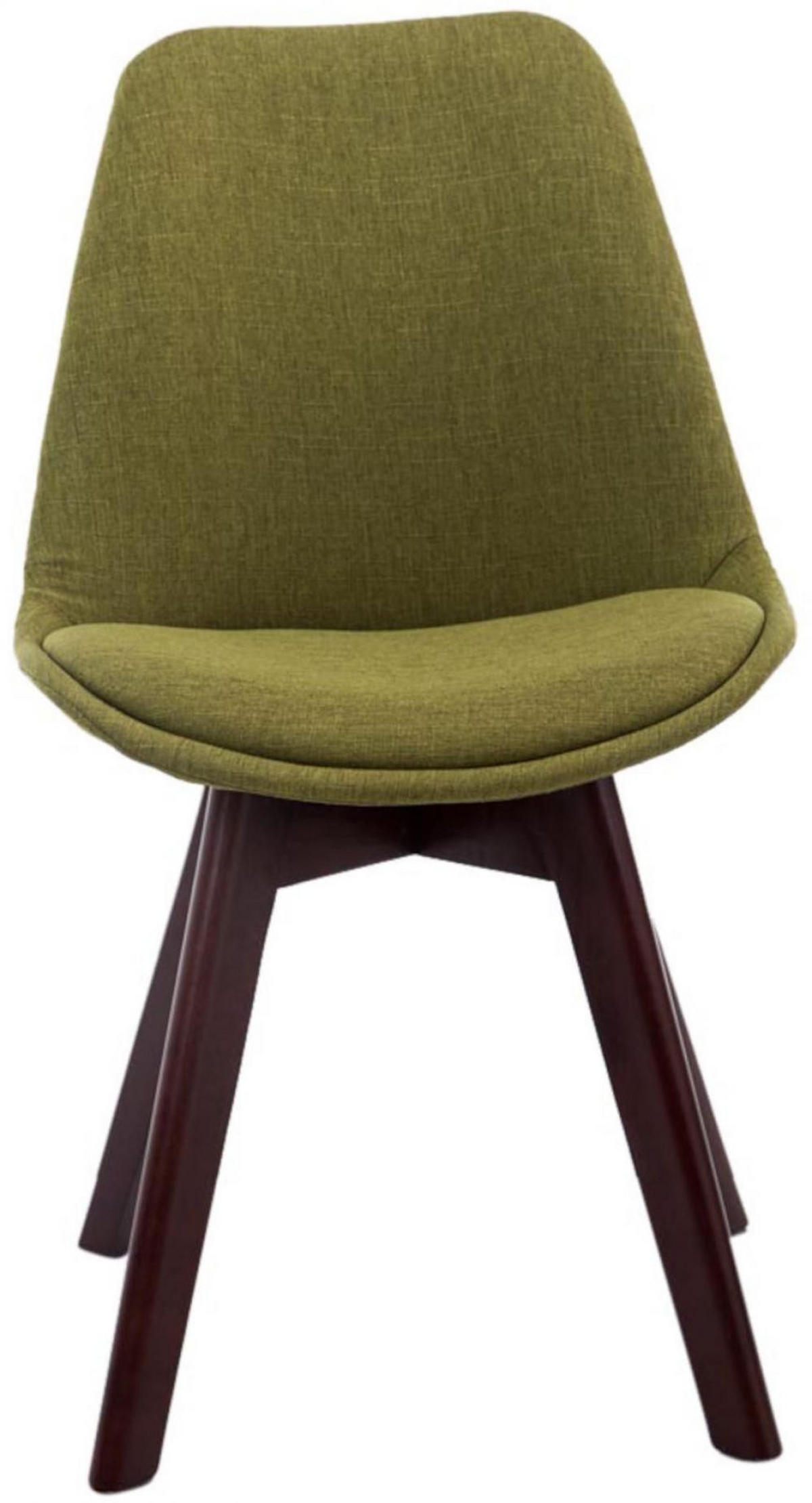 STUHL 4er Set Stoff grün - Walnussfarben/Grün, Holz/Textil (48/84/55cm) - CLP