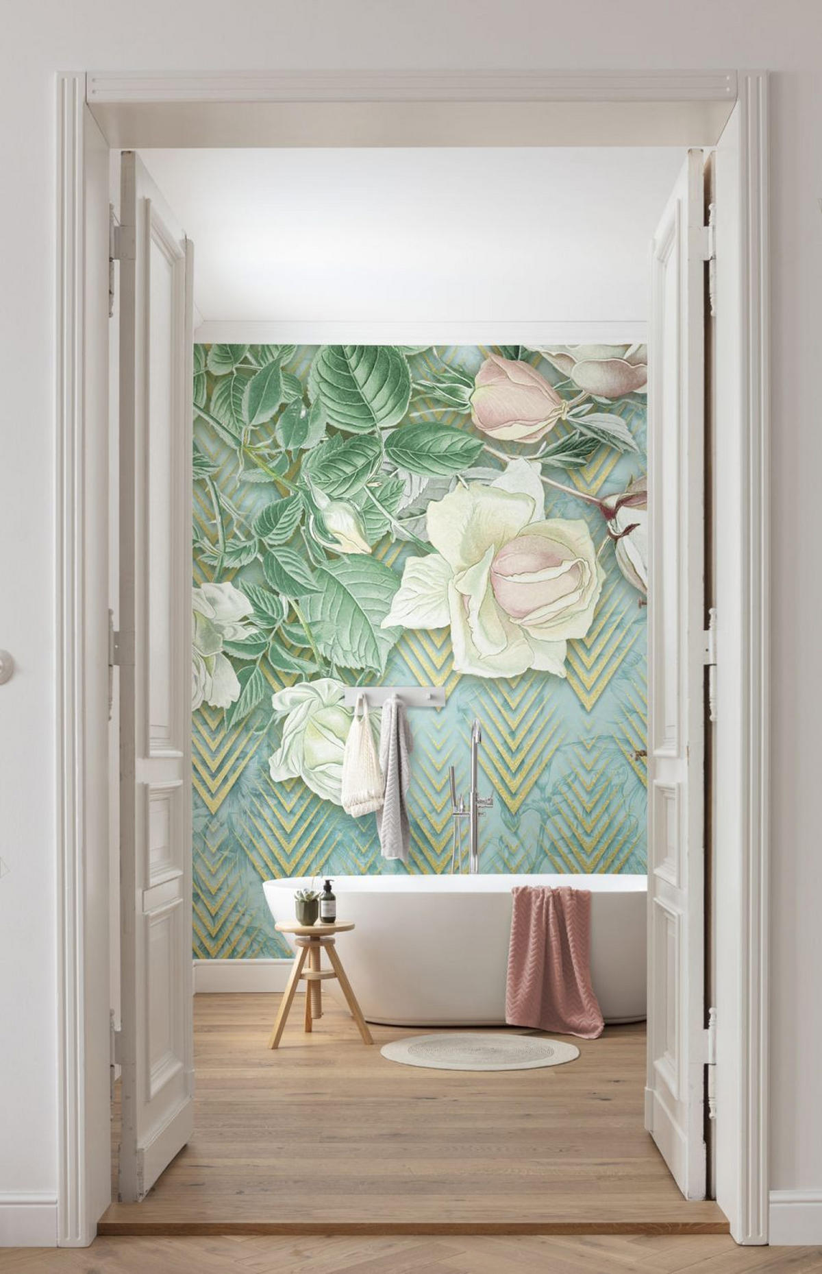 FOTOTAPETE Blumen 200 x 250 cm - Grün, Papier (200/250cm) - Sanders & Sanders