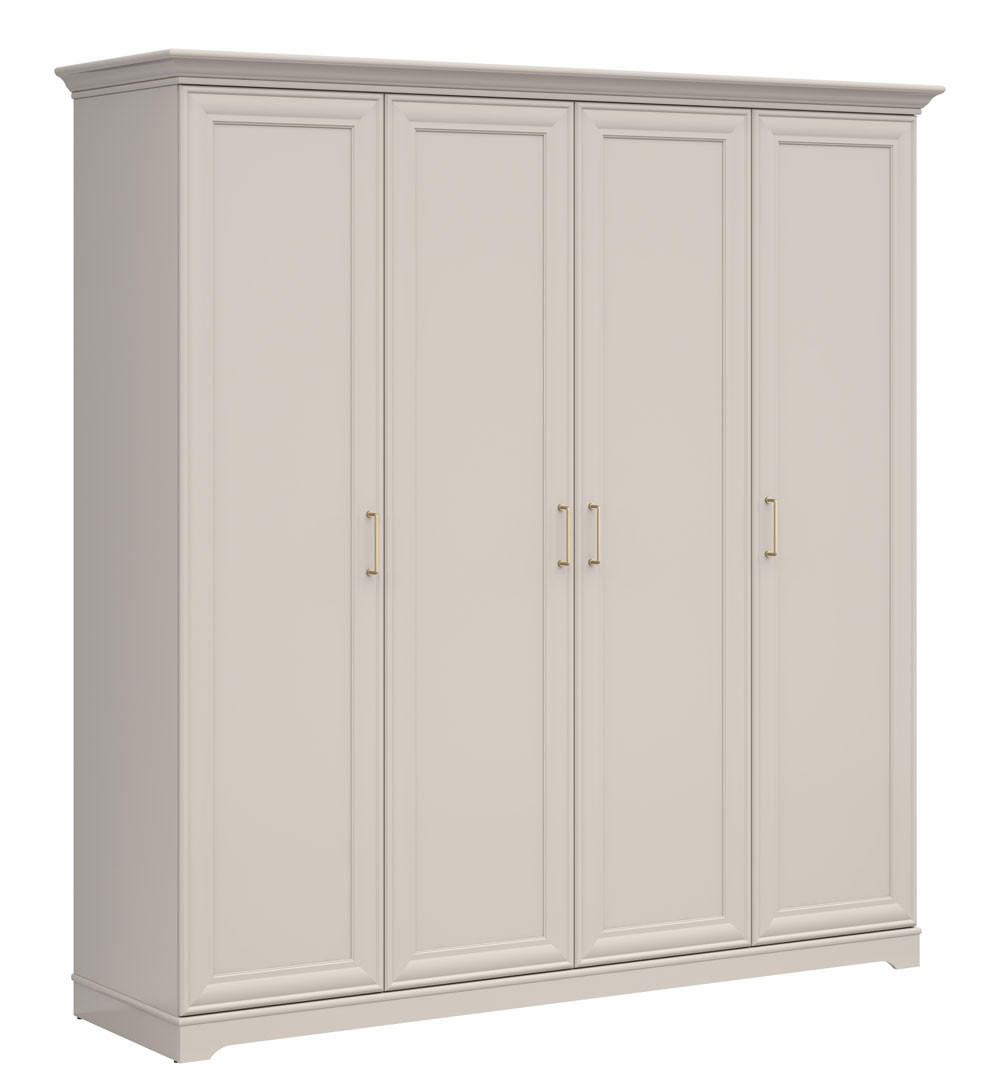 KLEIDERSCHRANK Anga / 6 Einlegeböden Kaschmir 209,5 / 61 / 216cm - Kaschmir/Goldfarben, Holz/Holzwerkstoff (210/216/61cm) - Feldmann-Wohnen