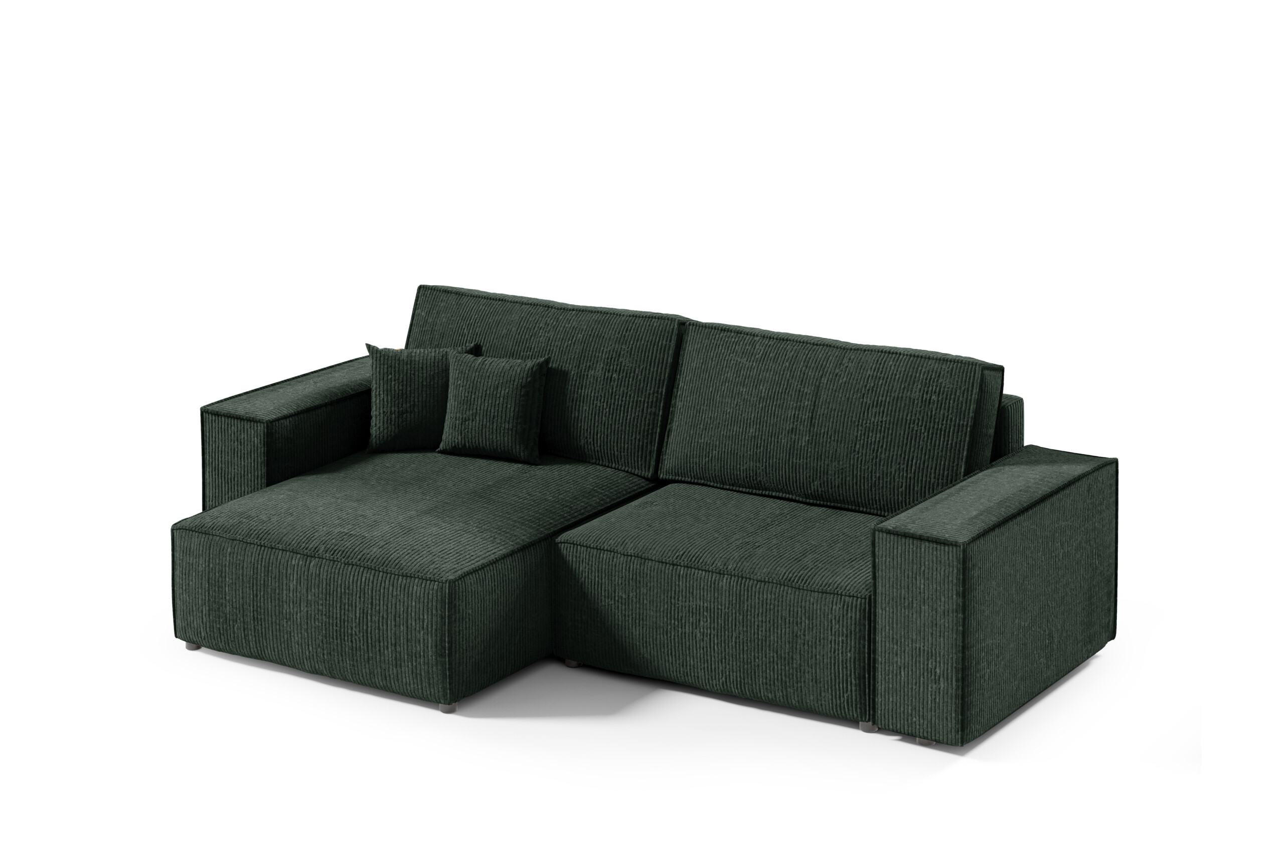 ECKSOFA mit Schlaffunktion Grüne - Grün, Textil (257/148cm) - Furnisell