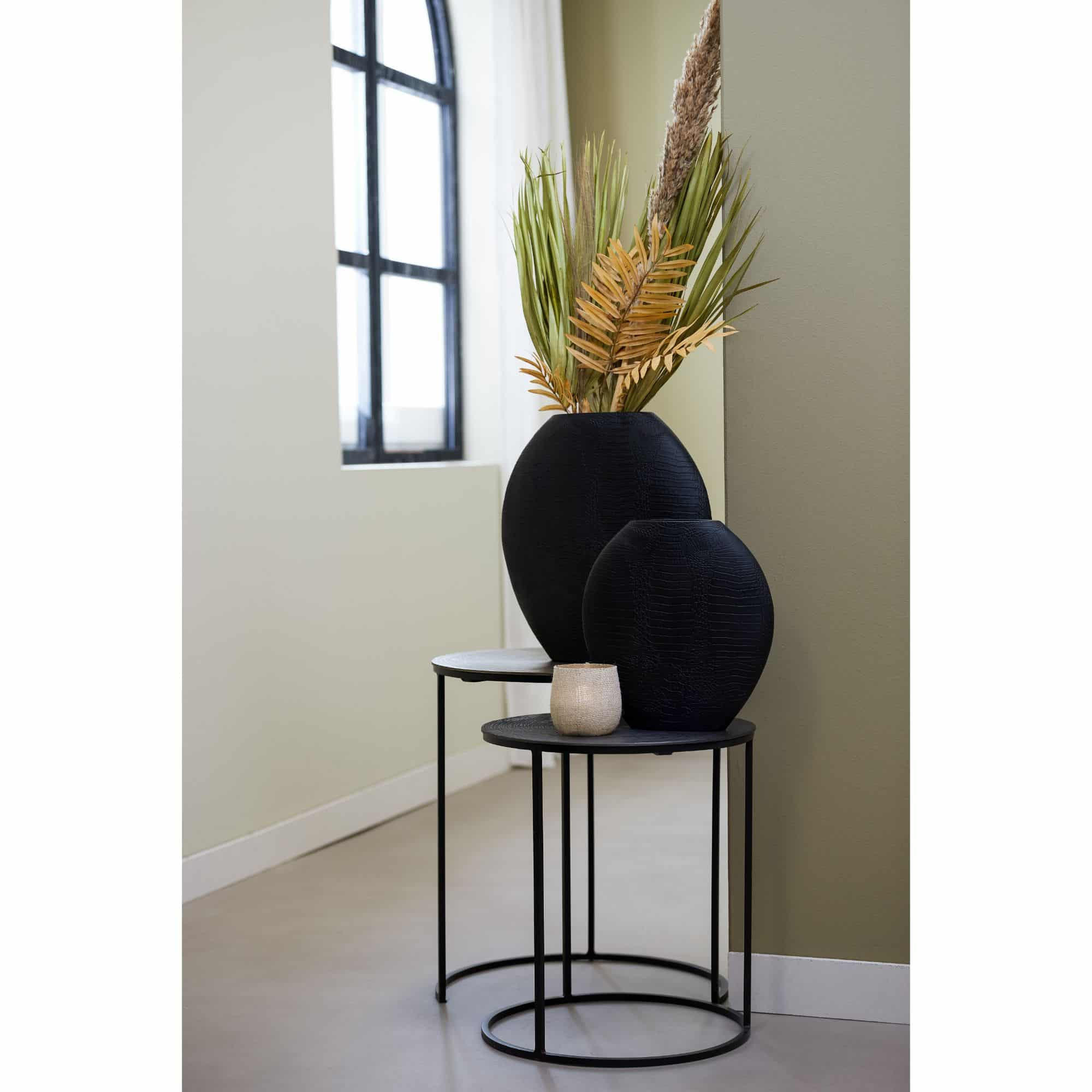 VASE Skeld Schwarz 39/11/40 cm - Schwarz, Kunststoff (40cm) - Light & Living