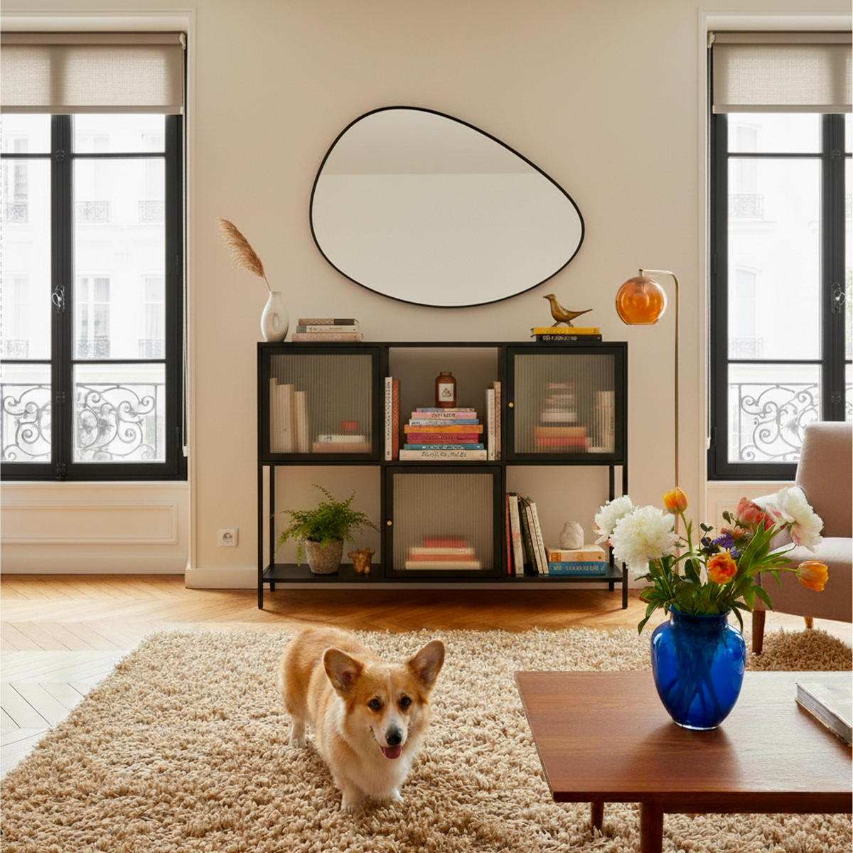 SIDEBOARD, Schwarz - Schwarz, Stein (35/90/120cm) - Oviala