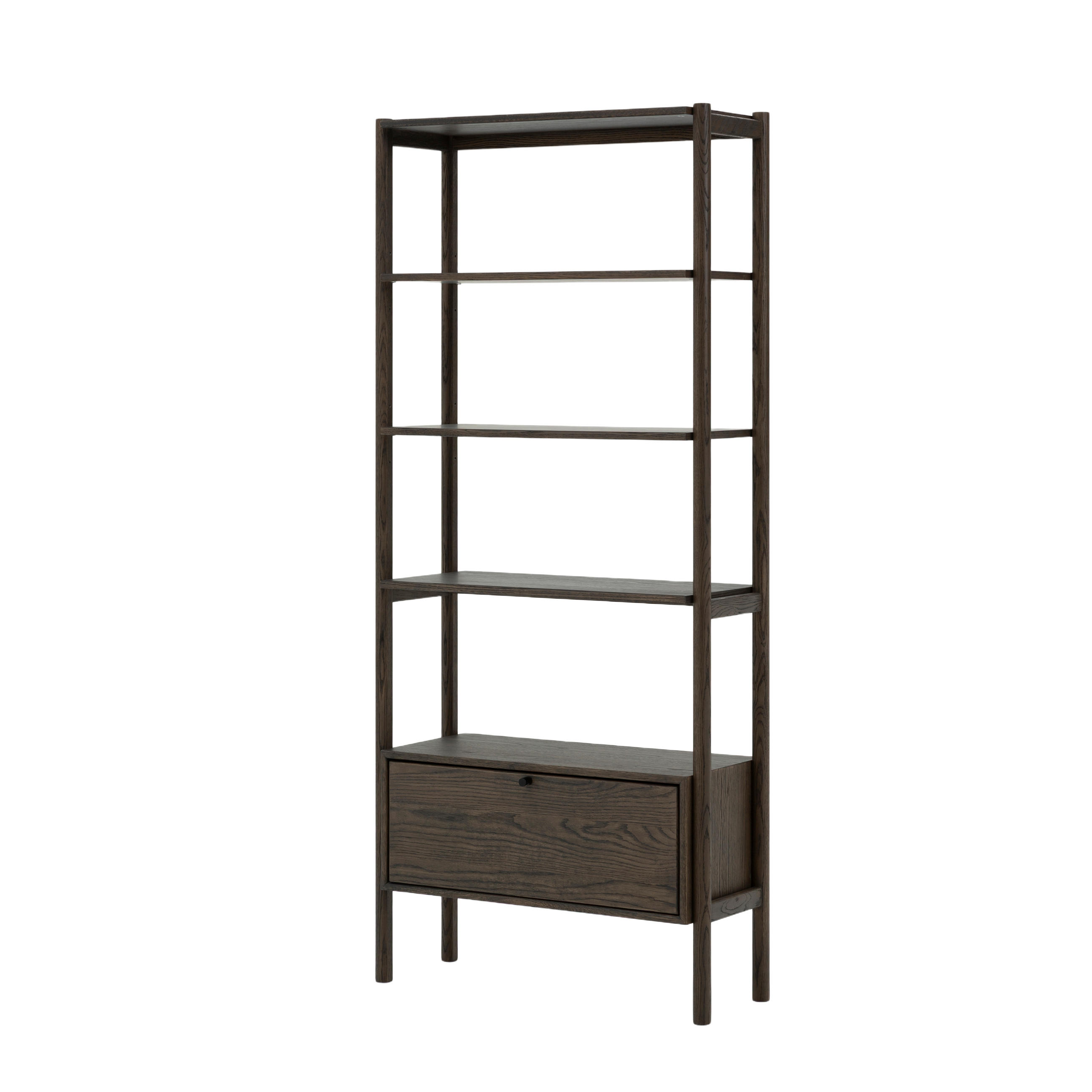 BÜCHERREGAL Franz, Braune Massiveiche - Braun, Holz (33/185/80cm) - WOODEK