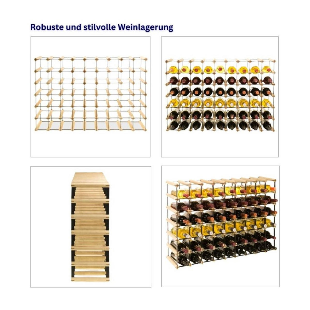WEINREGAL Vinotega Mod Metal 62,5x92,5x24,5 cm 9x6 Flaschen Massives Kiefernholz Braun Geölt - Braun, Holz (92.5/62.5/24.5cm) - PROREGAL