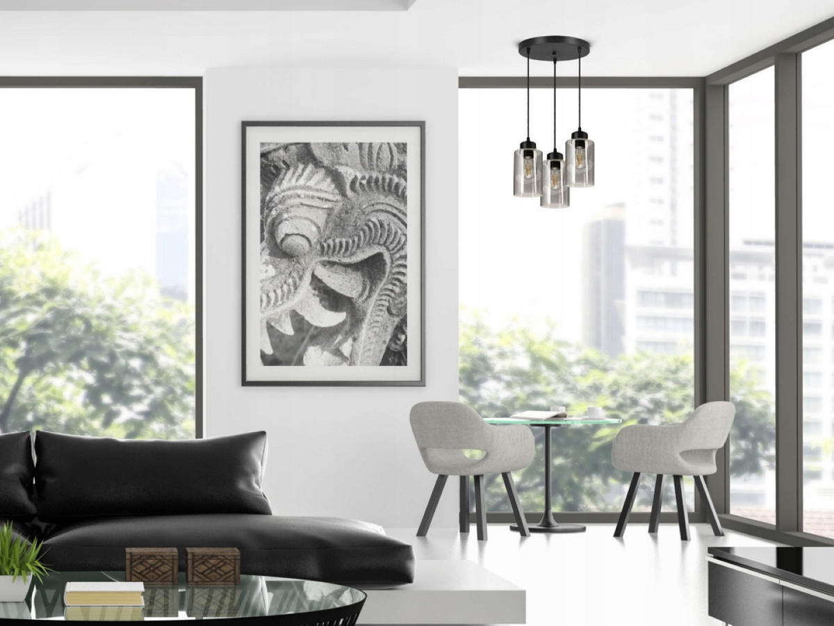 PENDELLEUCHTE TUBE - Transparent/Schwarz, Glas/Metall (30/30/80cm) - kiki design