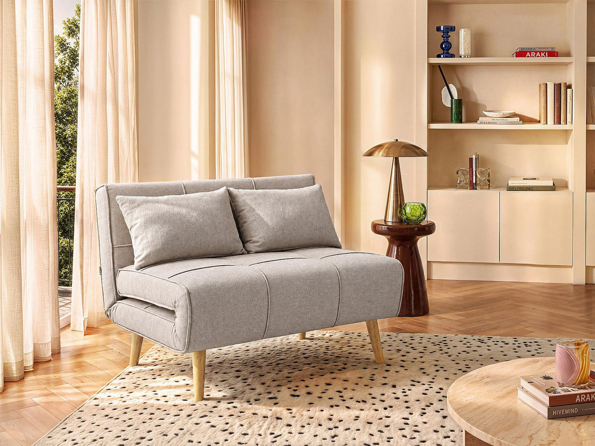 SCHLAFSESSEL - 1 Person - stoff - taupe Chila - Taupe, Holz/Textil (110/83/76cm) - Vente-Unique