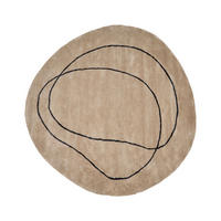 KURZFLOR-TEPPICH Beige 160/230 cm Digri - Beige/Schwarz, Textil (200/200cm) - Beliani