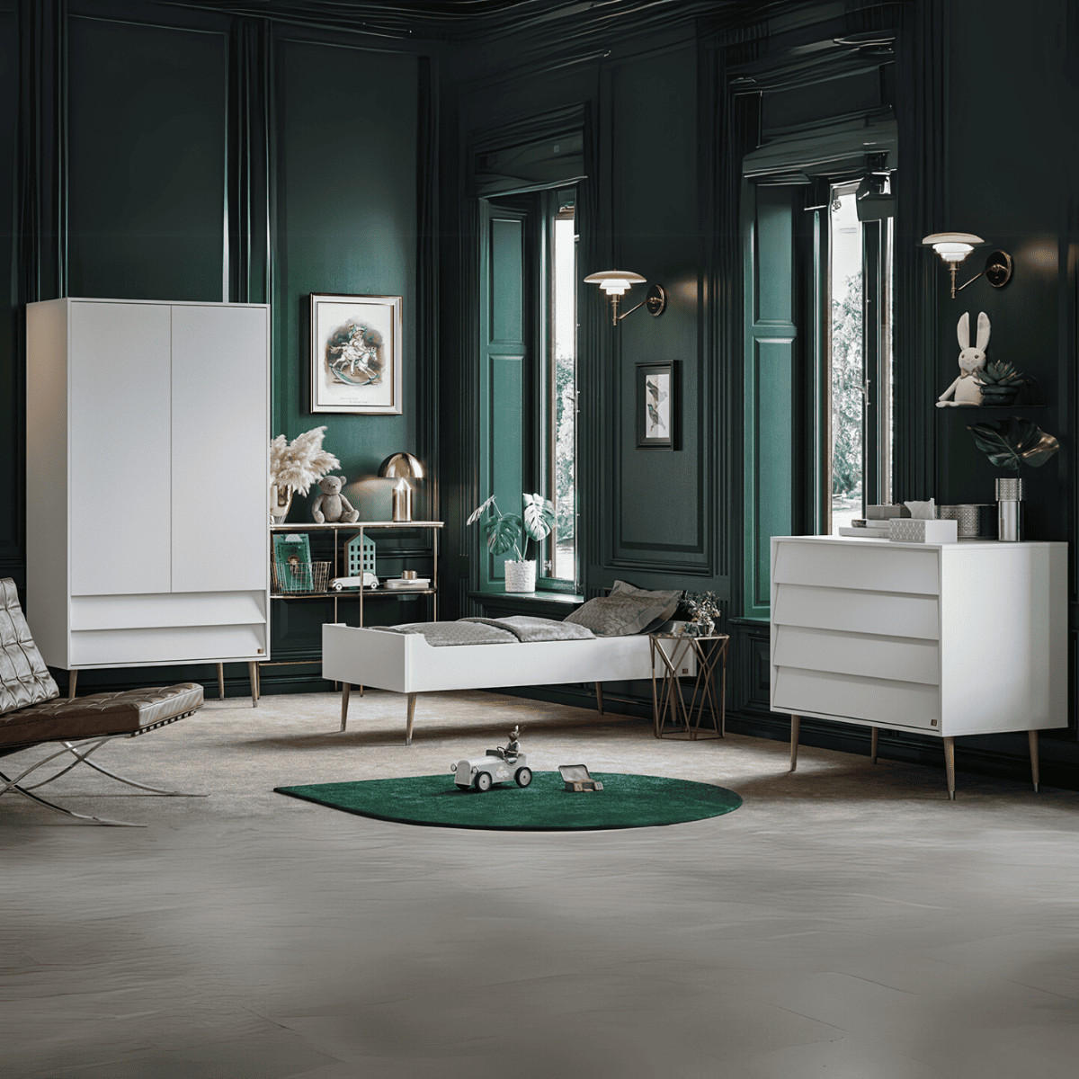 KOMMODE mit 4 Schubladen L100 x H90cm - Bosque - Weiß, Holzwerkstoff (55/90/100cm) - Calicosy