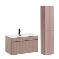 BADMÖBEL 80cm Zelie 2er-Set Rose - Pink, Holzwerkstoff (80/46/46cm) - Petits-meubles