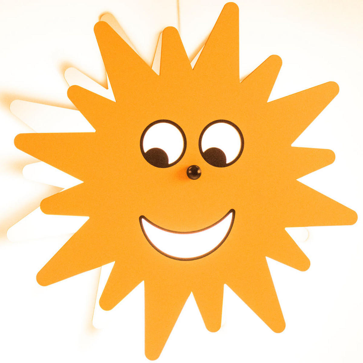 LED HÄNGELEUCHTE Holz Gelb Sonnen-Design - Gelb, Holz (38/38/110cm)