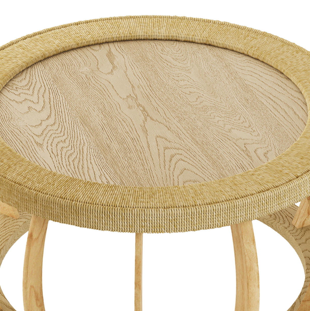 COUCHTISCH 90/90/43 cm mit runder Tischplatte und geschwungenen Beinen, Natur - Naturfarben, Holzwerkstoff (90/90/43cm) - Modfu