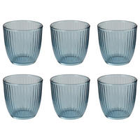 DRINKGLAS (6er Set) Linee - Blau, Glas (0.29L) - BUTLERS