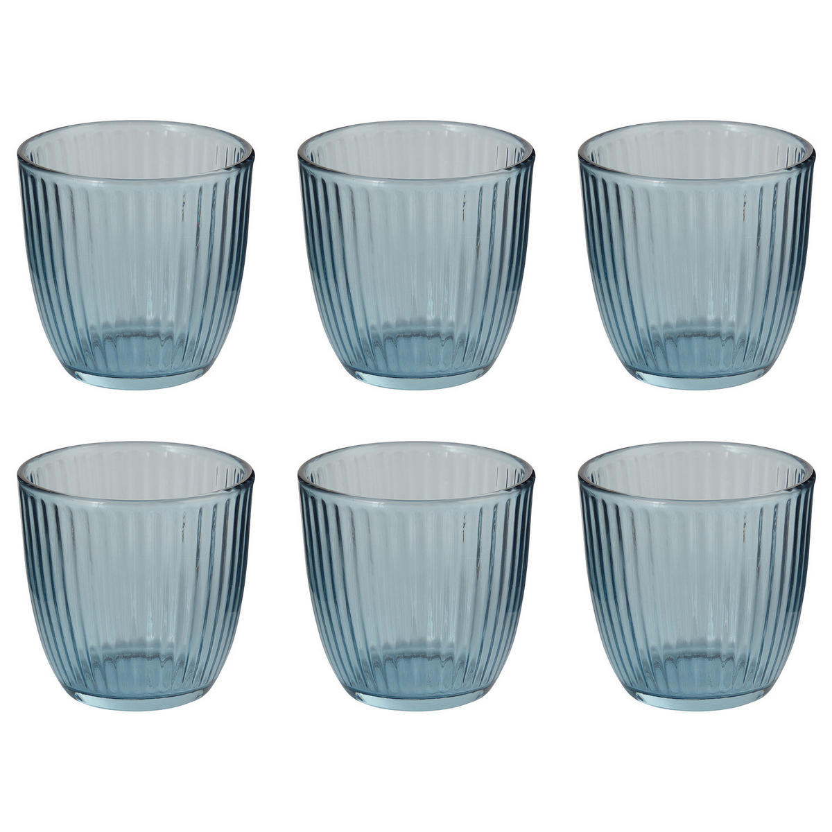 DRINKGLAS (6er Set) Linee - Blau, Glas (0.29L) - BUTLERS