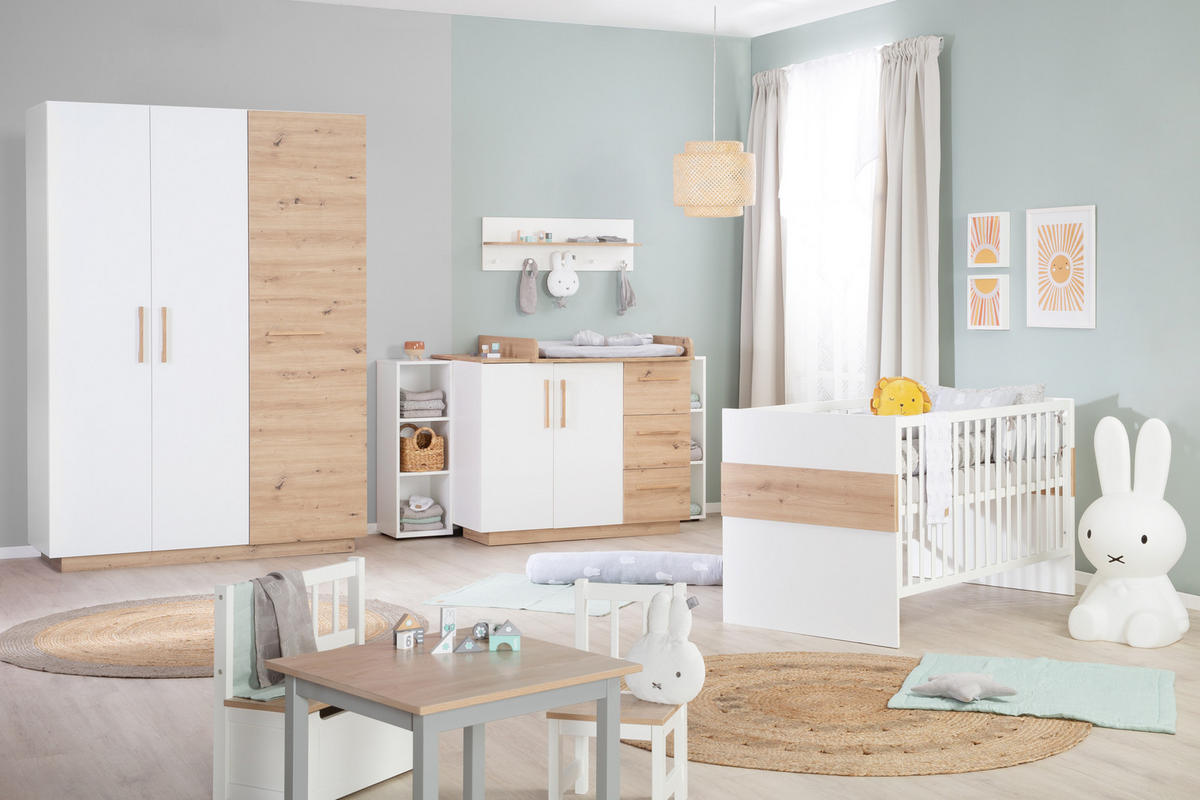 BABYZIMMER-SET Lion, 3-teilig - Multicolor, Holzwerkstoff (76/82/144cm) - Roba