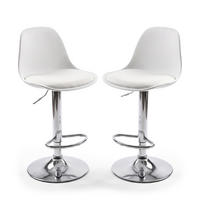 SCAUN Alb bar Set-2 reglabil pe înălțime cu spătar - multicolor, material plastic/metal (38/103/38cm) - Relaxdays