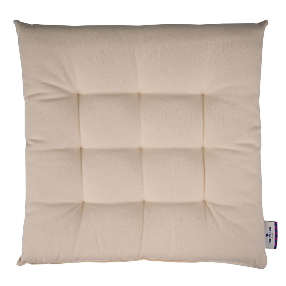 SITZKISSEN MIT 9 PUNKT-STEPPUNG DOVE - Creme, Textil (40/40/5cm) - Tom Tailor