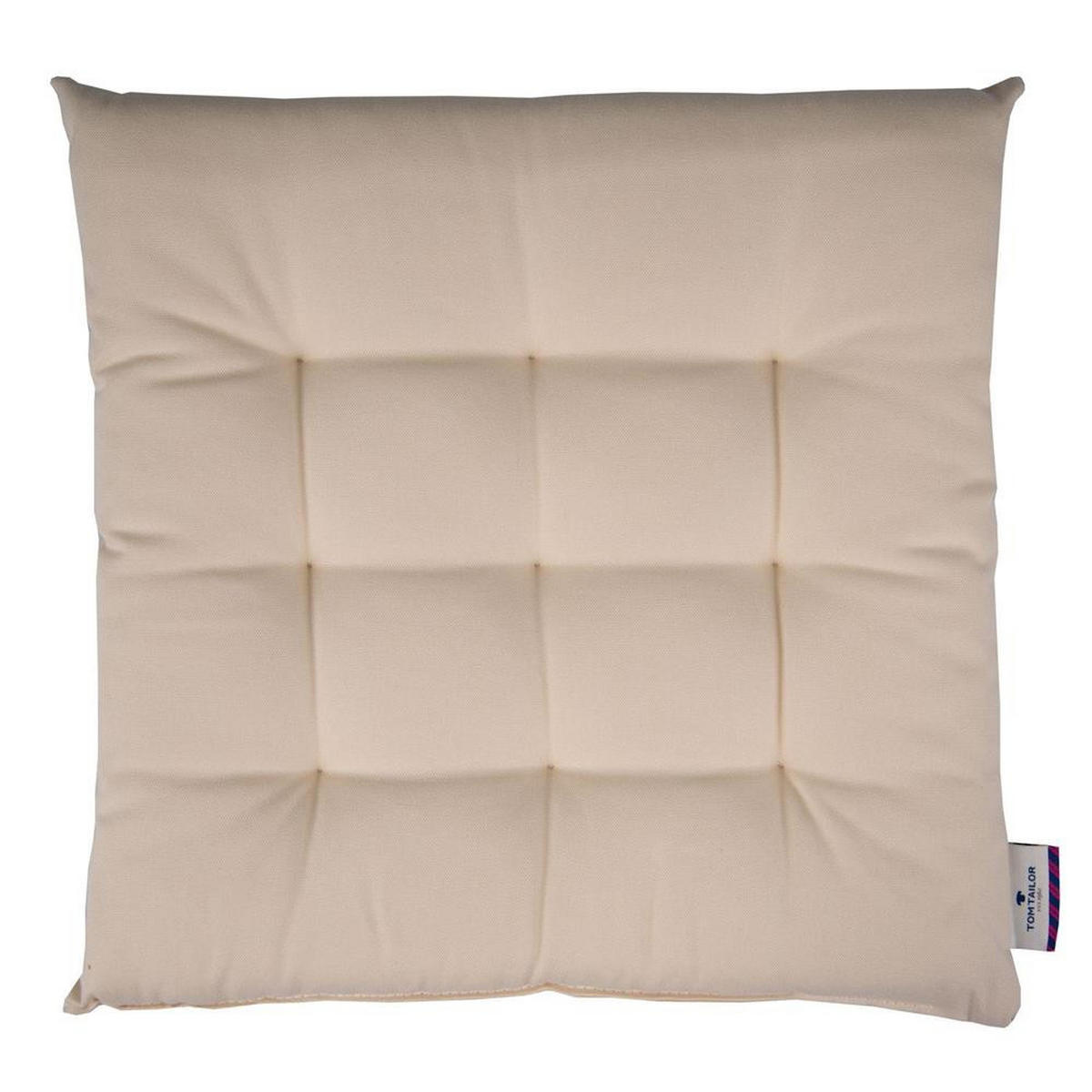 SITZKISSEN MIT 9 PUNKT-STEPPUNG DOVE - Creme, Textil (40/40/5cm) - Tom Tailor