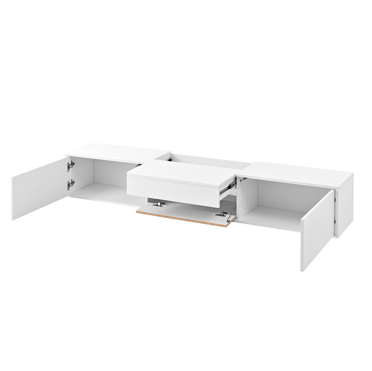 TV-SCHRANK mit Projektorablage 180 x 34 x 30 cm Weiß - Weiß, Holzwerkstoff (34/30/180cm) - Beauniv