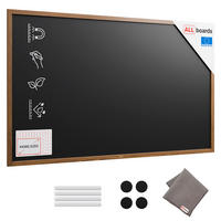 SCHWARZE magnetische Kreidetafel mit Holzrahmen 200x120cm - Braun, Holz (200/120/2cm) - ALLboards