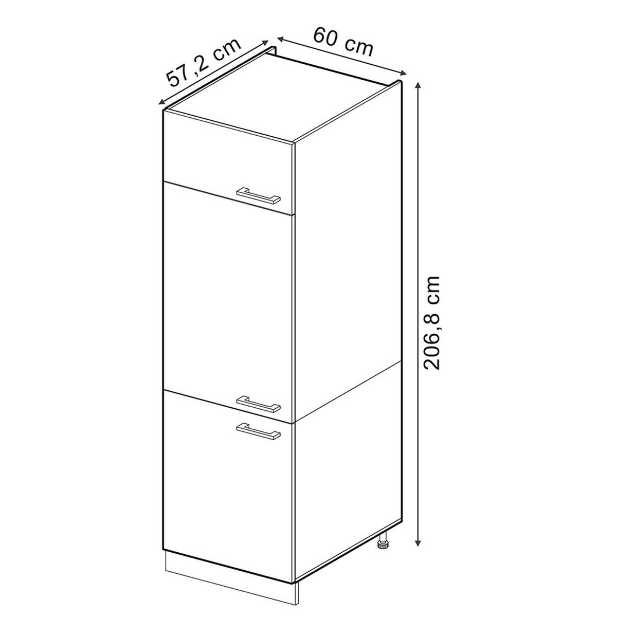 KÜHLUMBAUSCHRANK R-Line Artisan-Eiche 60 cm - Weiß/Eiche Artisan, Holzwerkstoff (60/206.8/57.2cm) - Vicco