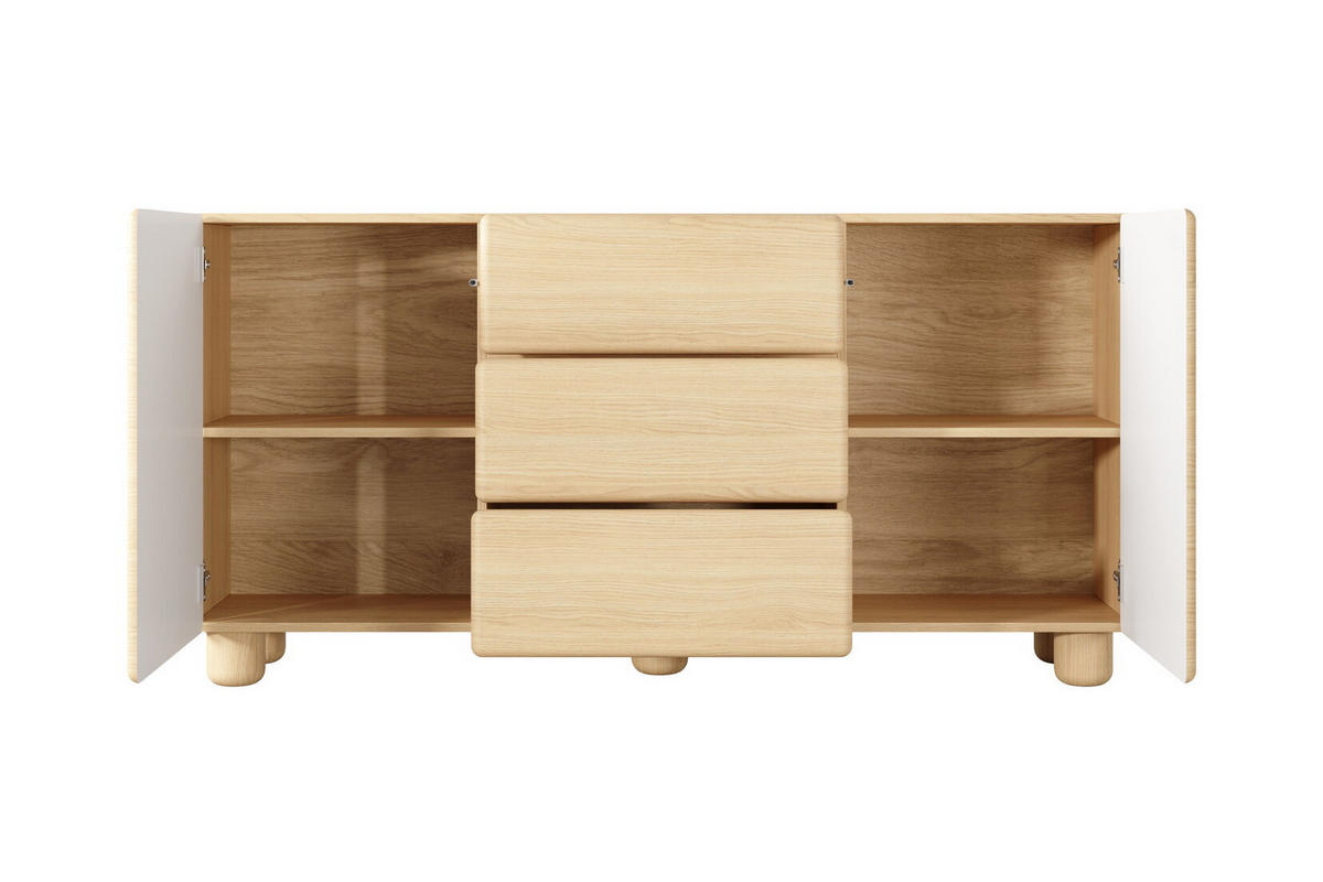 KOMMODE mit Schubladen Bloom, Boho, 160 cm, Eiche Vicenza - Eichefarben, Holz (160/80/38cm) - Emporius