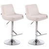 BARHOCKER Cludo, 2er Set, Gestell Metall in Chromoptik, Kunstleder Weiß - Chromfarben/Weiß, Kunststoff/Textil (43/100/50cm) - TPFLiving