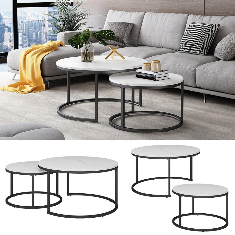 COUCHTISCH-SET Montreal Weiß 77 x 40 cm 2 Teile - Weiß, Holzwerkstoff (40/77/40cm) - Vicco