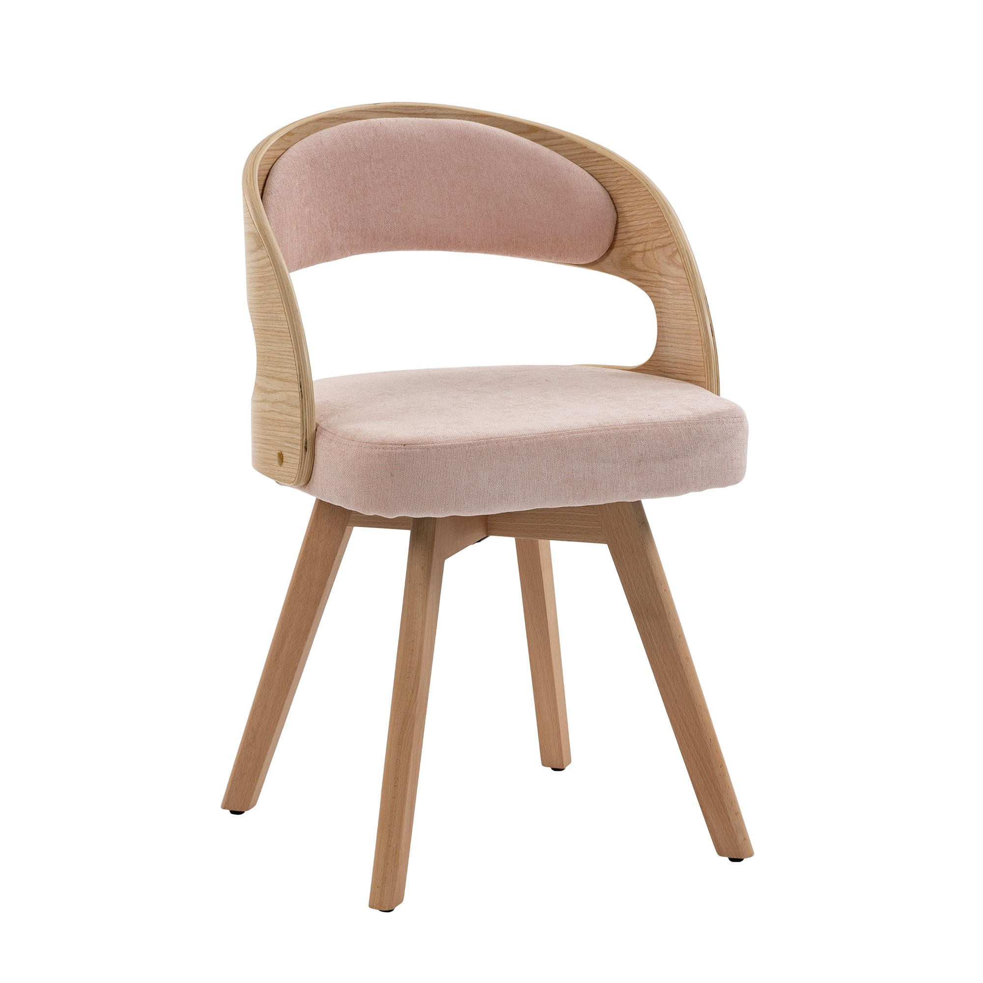 STUHL 2er-Set Esszimmerstuhl,360° drehbar,Massivholzrahmen,Leinenstoff,Rosa - Rosa, Holz (44/72/41cm) - LVHOM