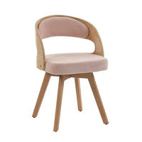 STUHL 2er-Set Esszimmerstuhl,360° drehbar,Massivholzrahmen,Leinenstoff,Rosa - Rosa, Holz (44/72/41cm) - LVHOM