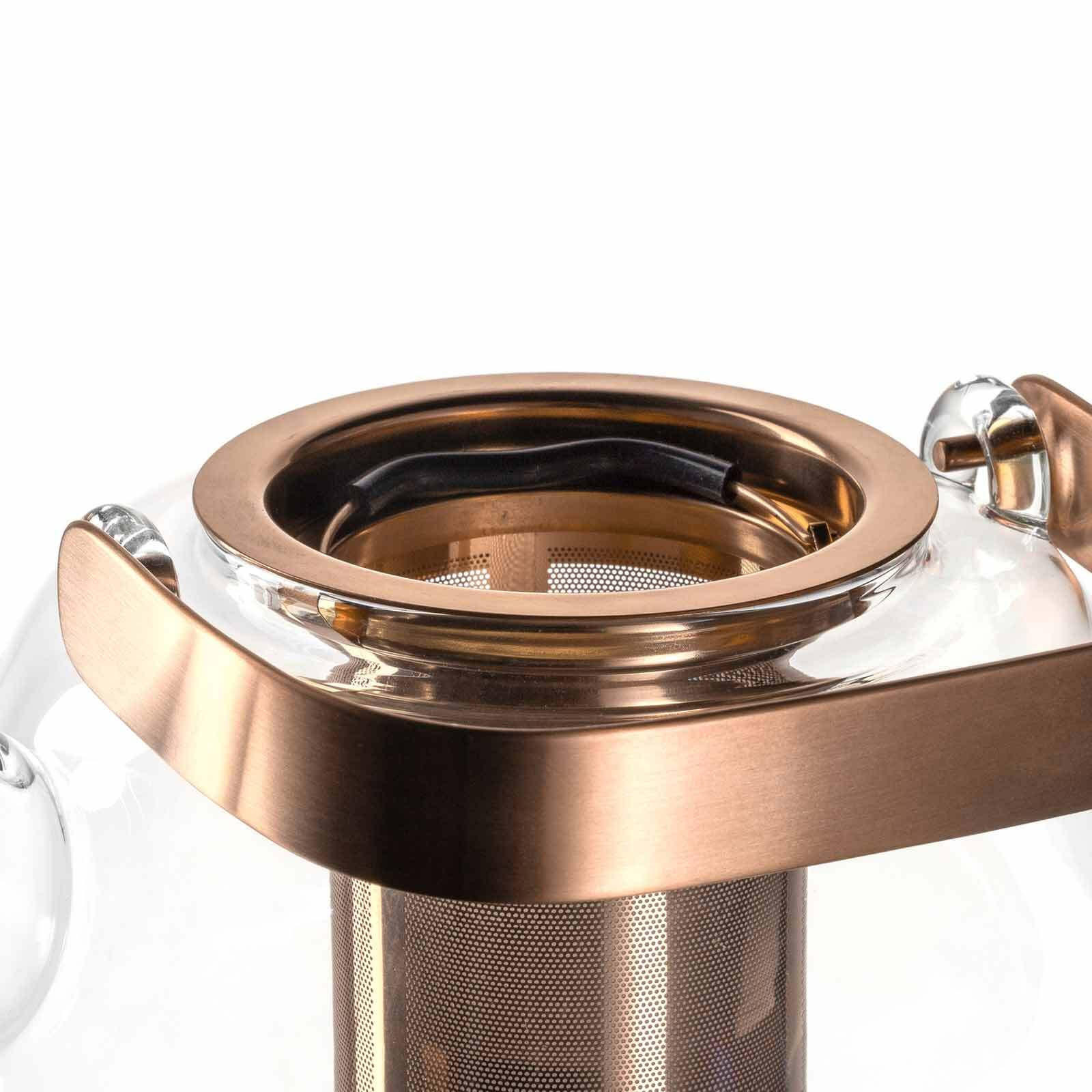 TEEKANNE MIT METALLHENKEL + STÖVCHEN Tè Per Te transparent 1,2 Liter - Transparent, Glas (1.2L) - Leonardo Living