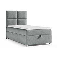 BOXBETT mit Bettkasten Trinity K-2 SINGLE Bonellfederkern inkl. Topper - Grau, Holz/Holzwerkstoff (100/200cm) - Best For Home