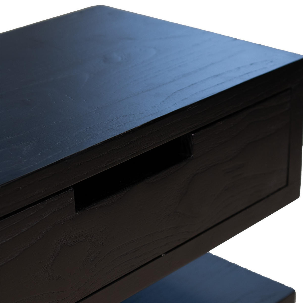 NACHTTISCH mit Schublade aus Holz 35x85x20cm, schwarz - Schwarz, Holz (35/20/20cm) - Giga Meubel