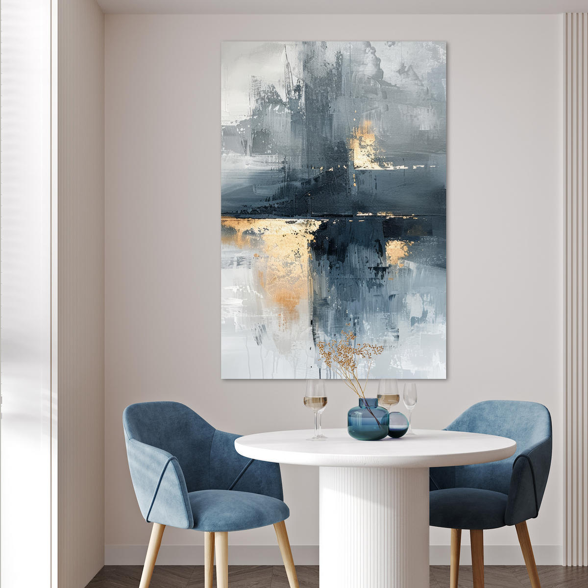 POSTER Kunst - Grau - Gold - Abstrakt 80x120 cm - Dunkelgrau, Papier (80/120/0.1cm) - MuchoWow