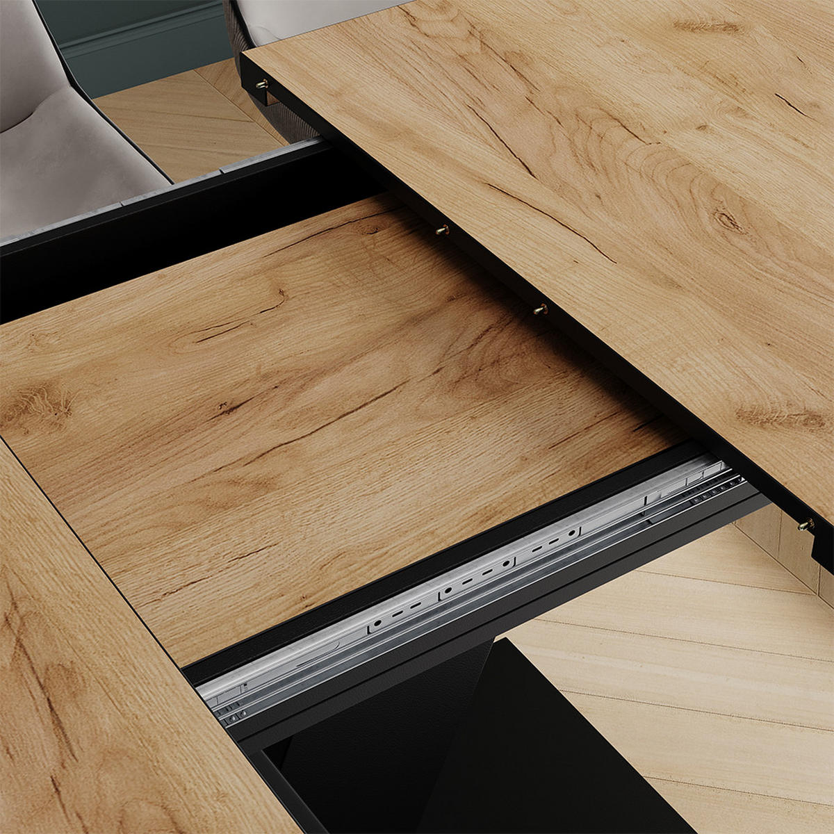 JÍDELNÍ STŮL Fenaro Dub Goldkraft/černá - černá/barva dubu, kompozitní dřevo (80/120/77.4cm) - Vicco