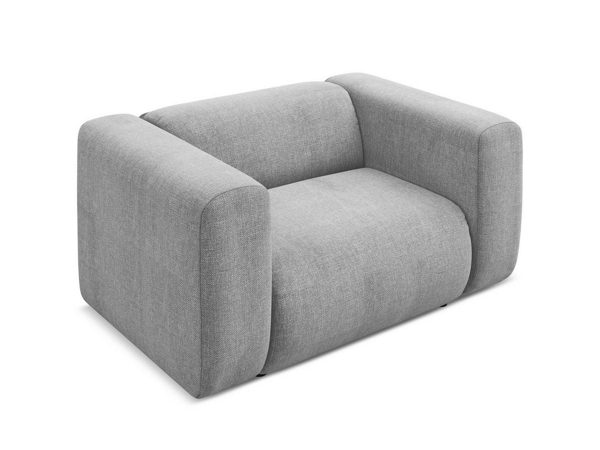 SESSEL Chenille Stoff Grau - Hellgrau/Schwarz, Kunststoff/Textil (137/70/89cm) - Makamii