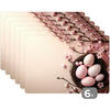 PLATZSETS 6er-Set Rosa - Blüten - Eier Placemats 45x30 cm - Hellrosa, Kunststoff (0.3/45/30cm) - MuchoWow