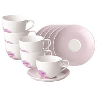 KAFFEETASSEN MIT UNTERTASSEN Rose Garden rosa 160 ml 6er Set - Rosa, Keramik (14.8/8.8/14.8cm) - Villeroy & Boch
